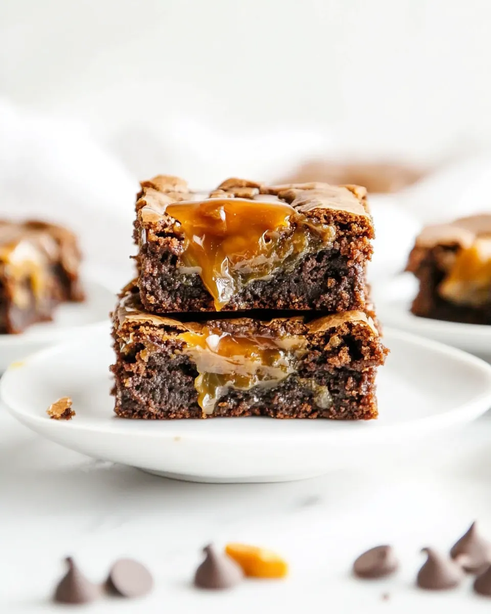 Perfect Easy Caramel Brownies (Made with Cake Mix!) recipe photo