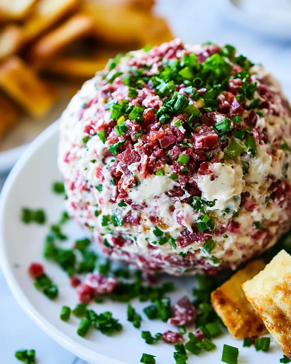 Quick Easy Chipped Beef Cheese Ball shot