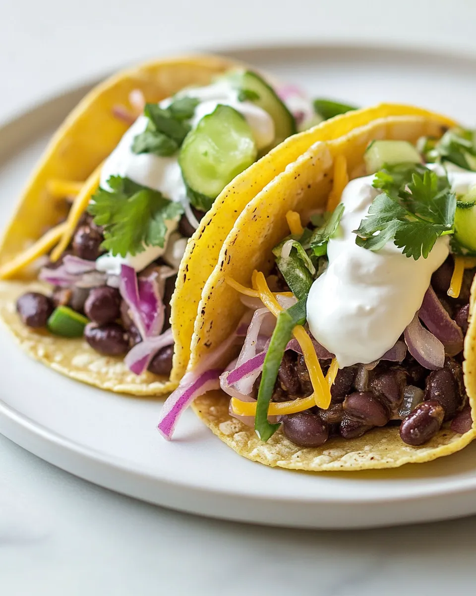 Classic Easy Refried Black Bean Tacos image