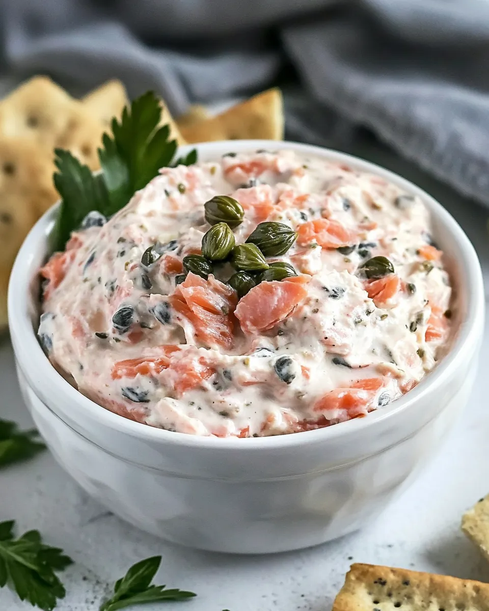 Classic Easy Smoked Salmon Dip with Capers dish photo