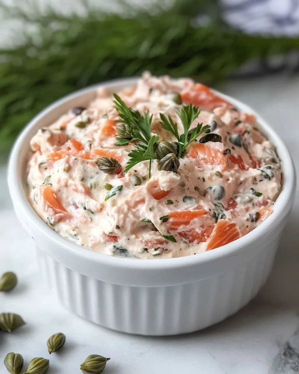 Delicious Easy Smoked Salmon Dip with Capers image