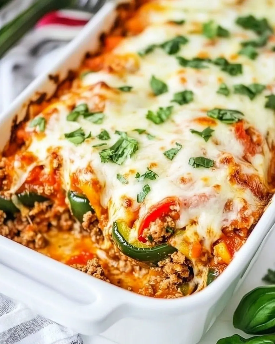 Savory Easy Stuffed Pepper Casserole with Ground Turkey image
