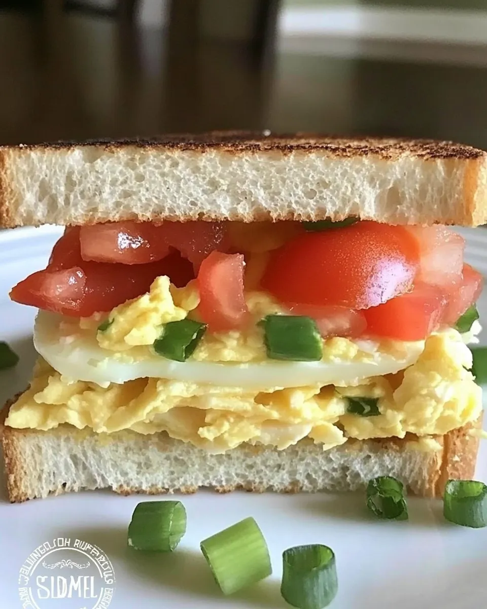 Homemade Egg Tomato and Scallion Sandwich photo