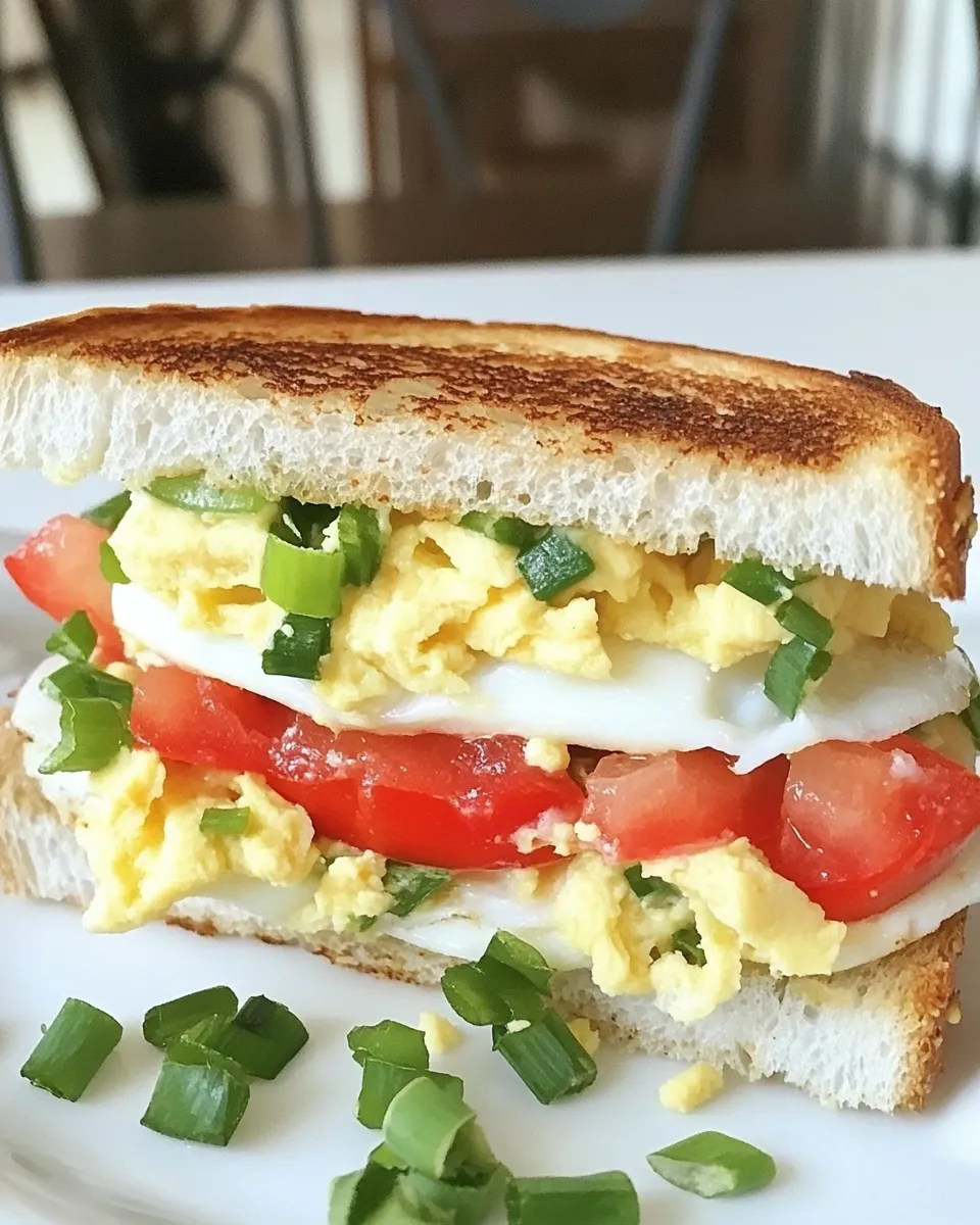 Classic Egg Tomato and Scallion Sandwich image