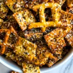 Easy Everything Ranch Crackers and Pretzels. shot