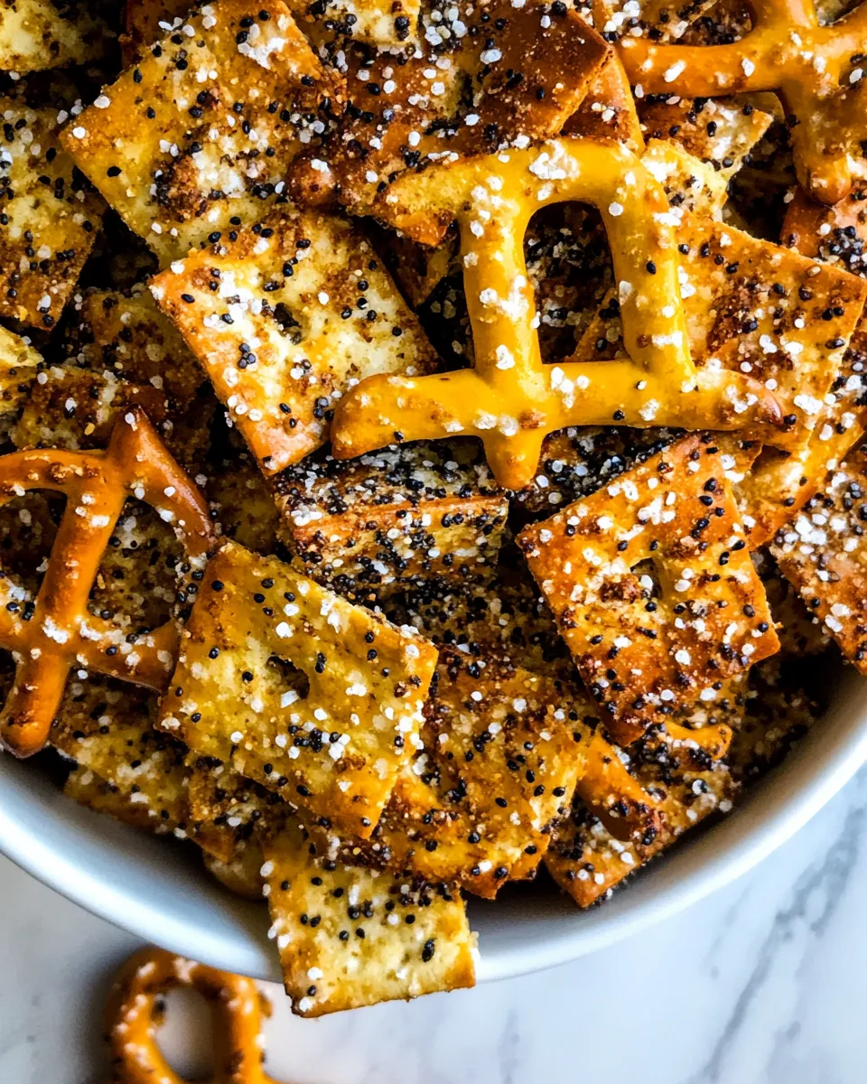 Easy Everything Ranch Crackers and Pretzels. shot