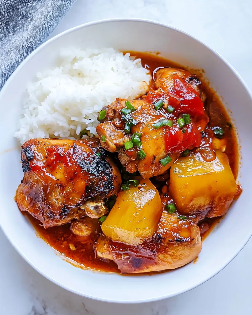 Delicious Filipino Chicken Asado shot