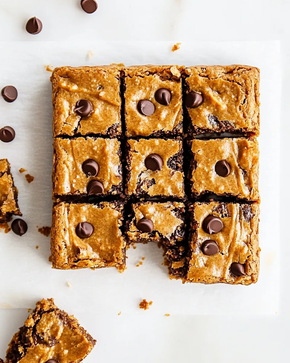 Homemade Flourless Peanut Butter Blondies recipe photo