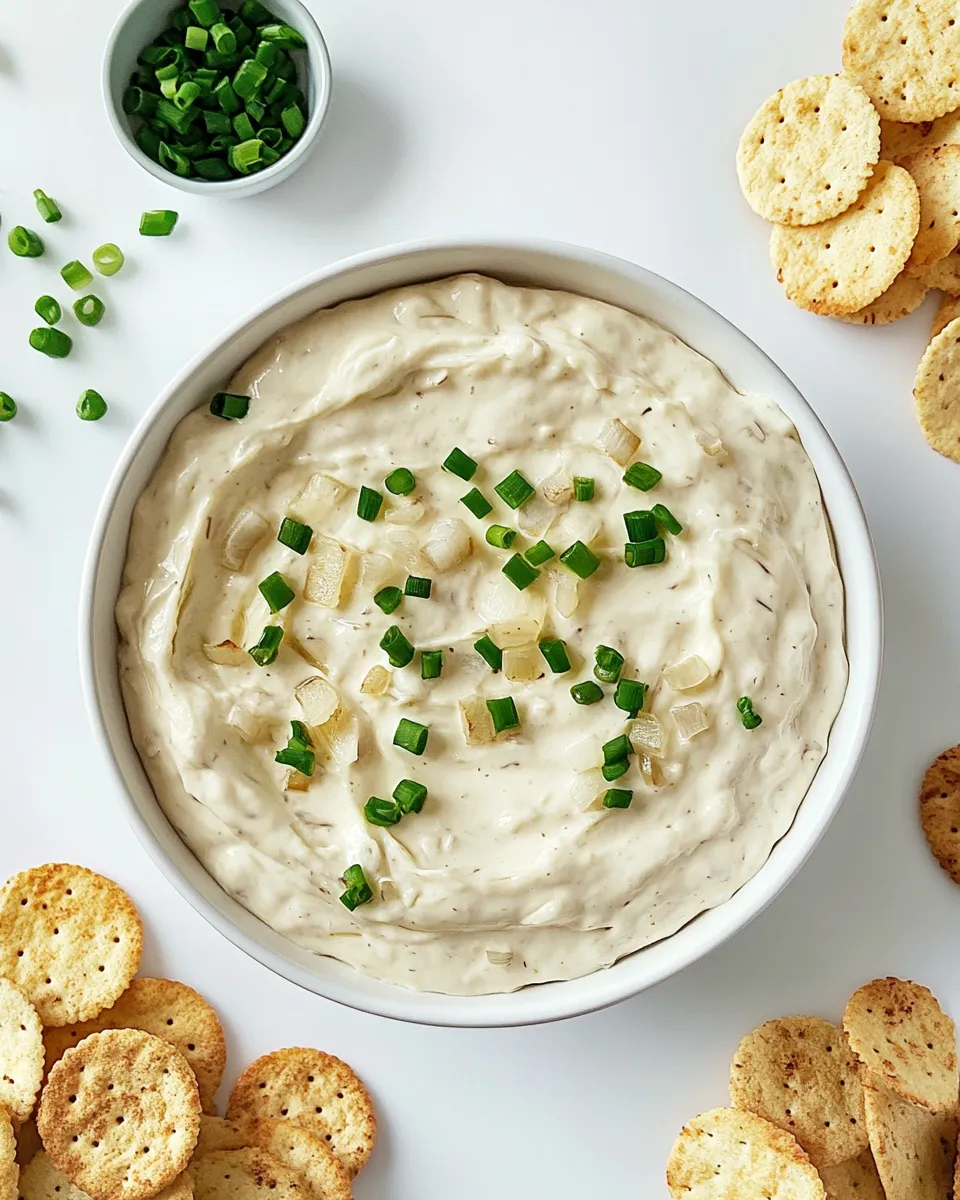 Delicious French Onion Dip shot