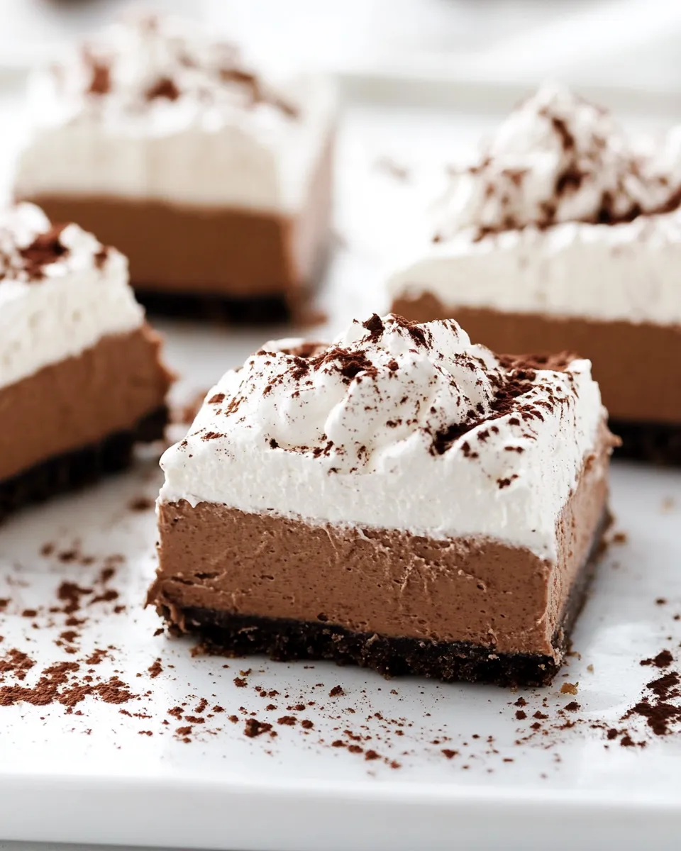 Homemade French Silk Pie Bars recipe image