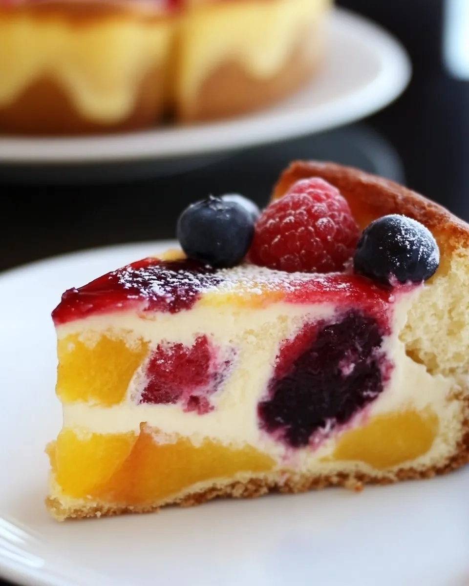 Delicious Fruit Pastry Cake shot