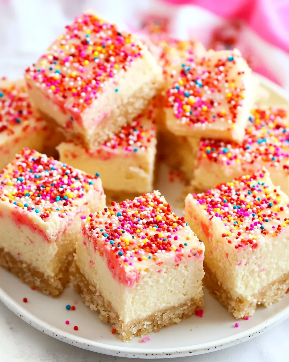 Easy Funfetti Cheesecake Bars Recipe photo