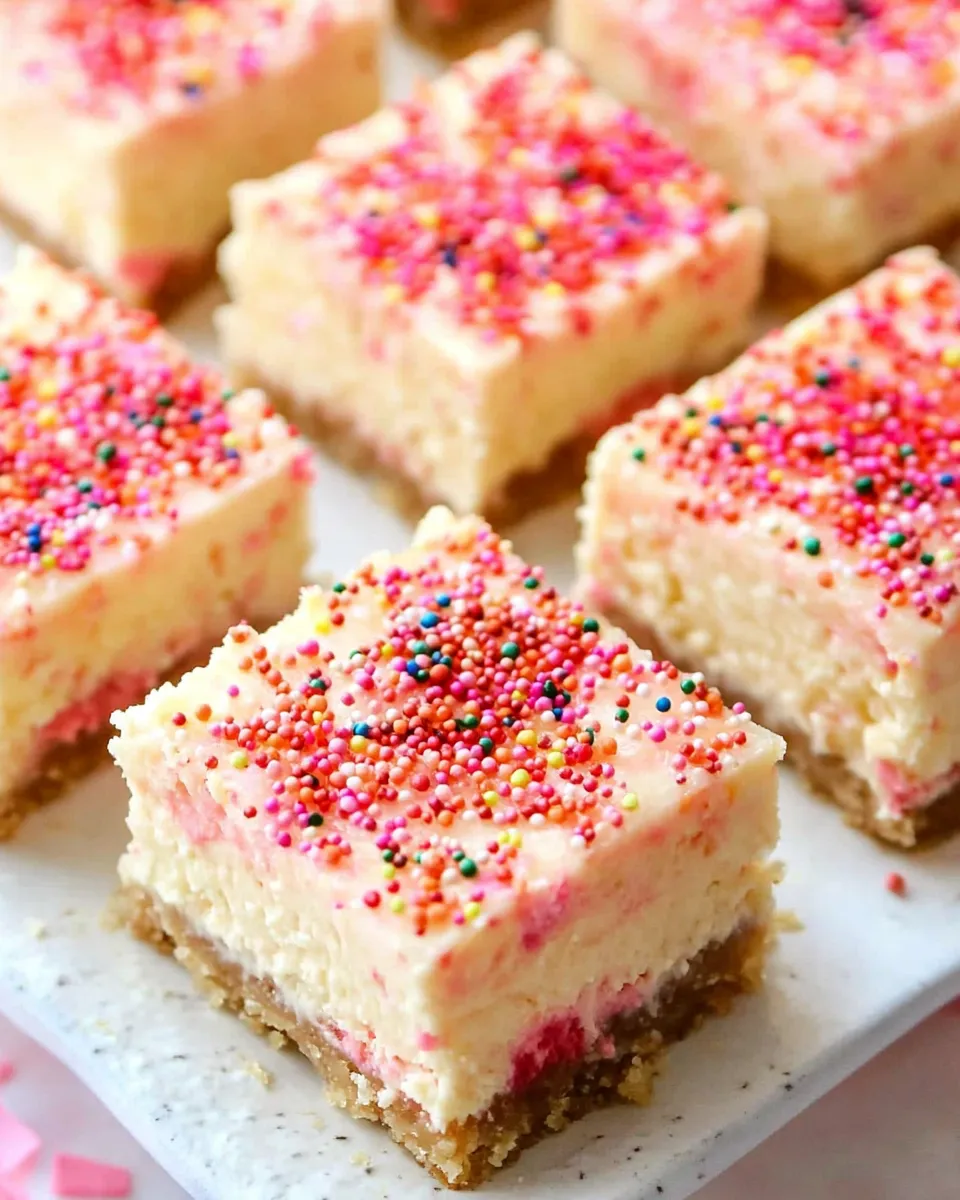 Best Funfetti Cheesecake Bars Recipe dish photo