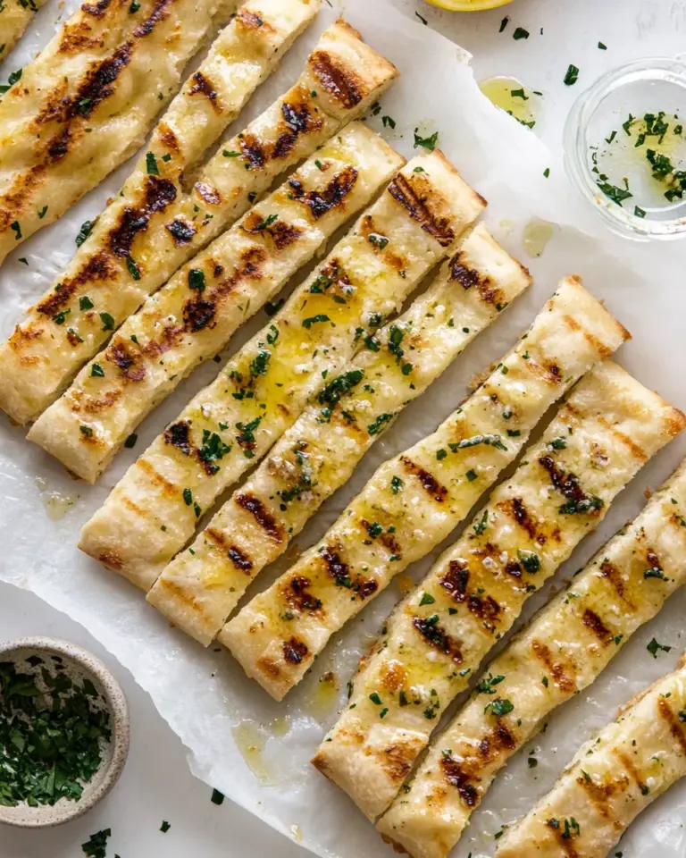 Tasty Garlic Butter Grilled Breadsticks. dish image