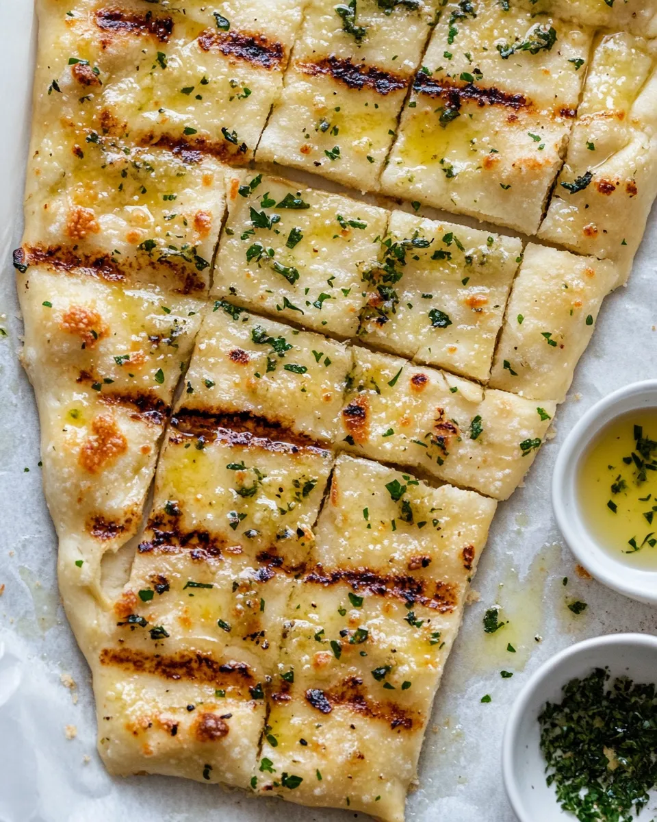 Amazing Garlic Butter Grilled Breadsticks. recipe image
