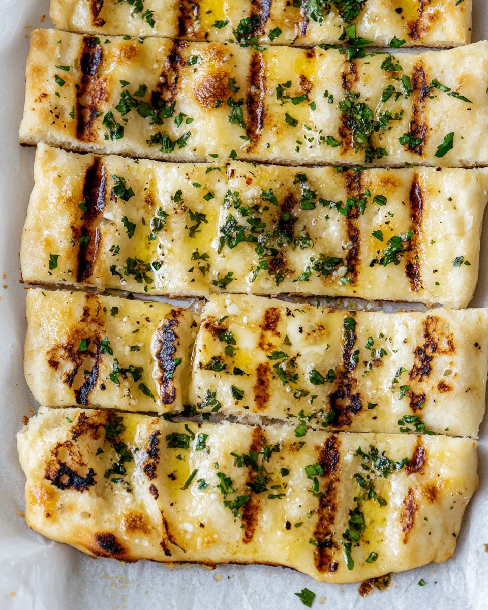 Perfect Garlic Butter Grilled Breadsticks. recipe photo