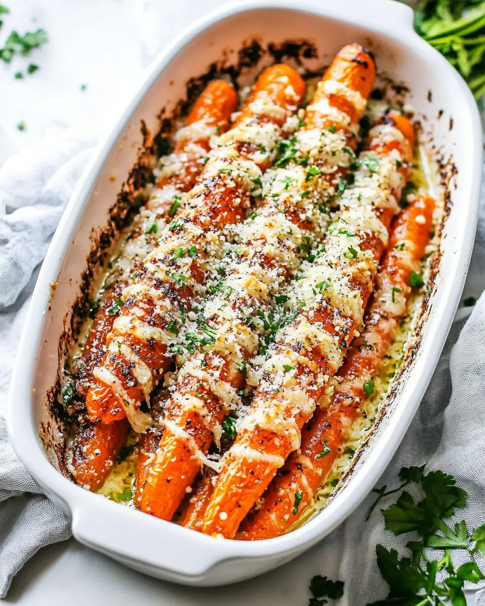 Delicious Garlic Butter Parmesan Carrots (The best carrots ever!) shot