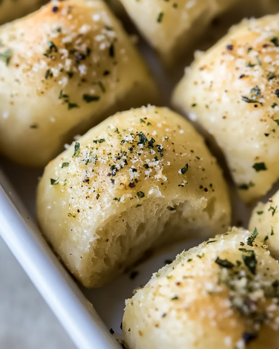 Savory Garlic Butter Pizza Dough Rolls. photo