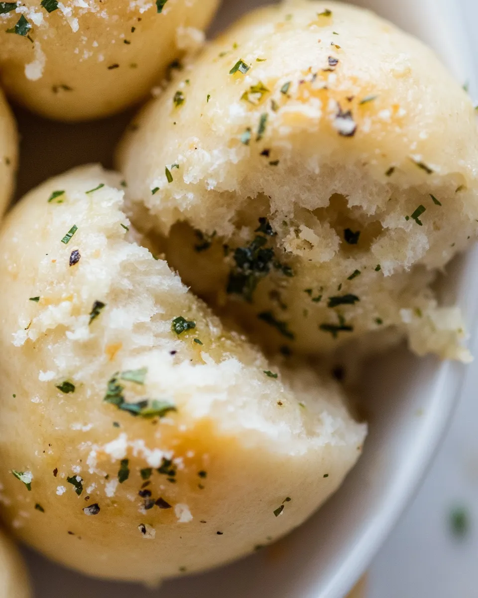 Healthy Garlic Butter Pizza Dough Rolls. food shot