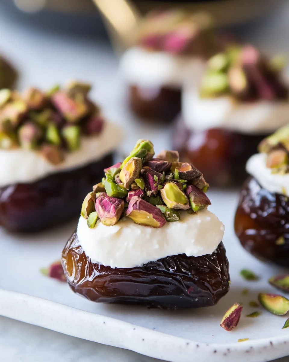 Classic Goat Cheese Stuffed Dates with Pistachios image