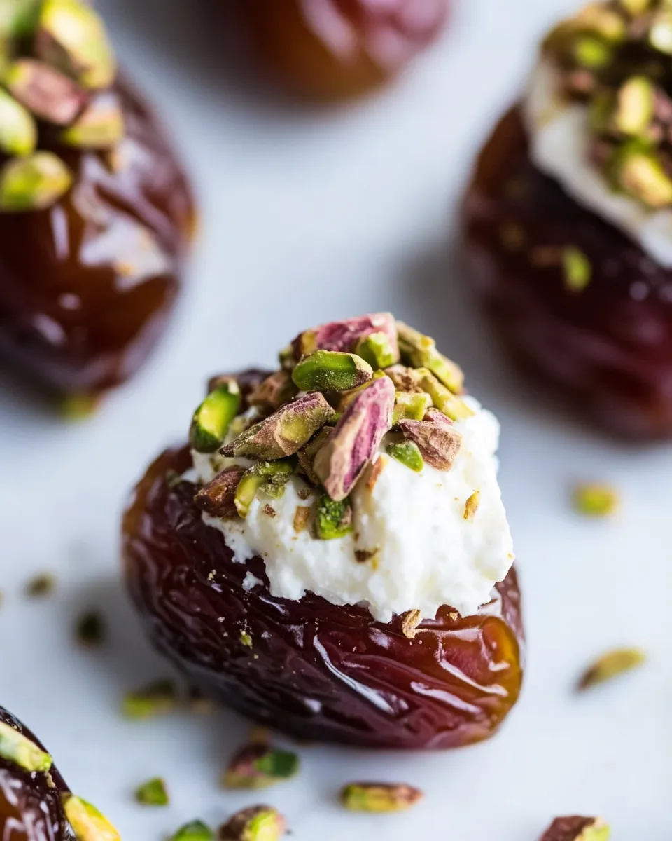 Easy Goat Cheese Stuffed Dates with Pistachios recipe photo