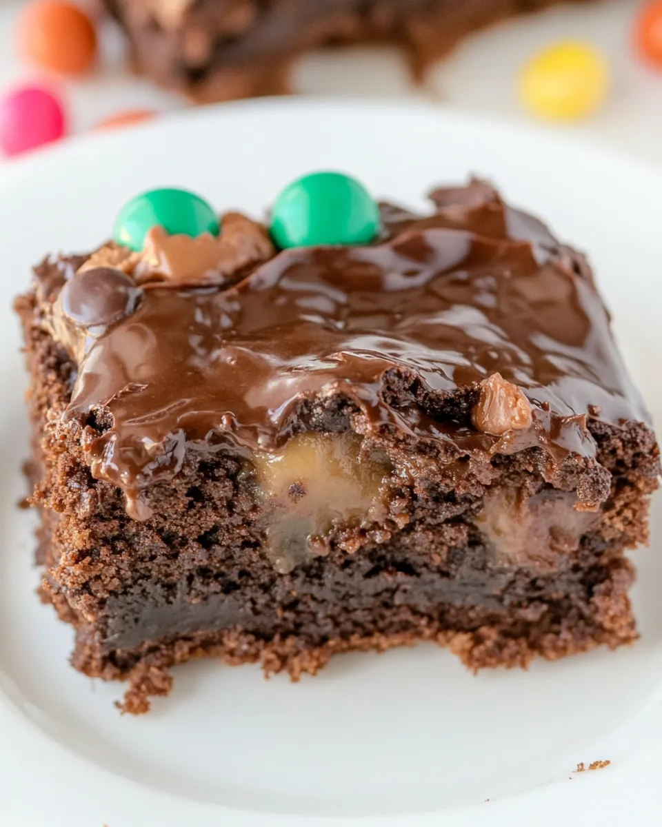 Delicious Gooey Brownie Cake shot
