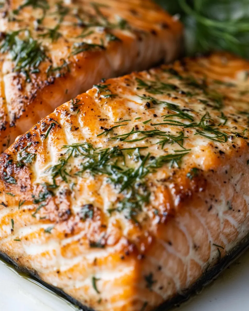 Healthy Greek Salmon with Lemon and Dill food shot