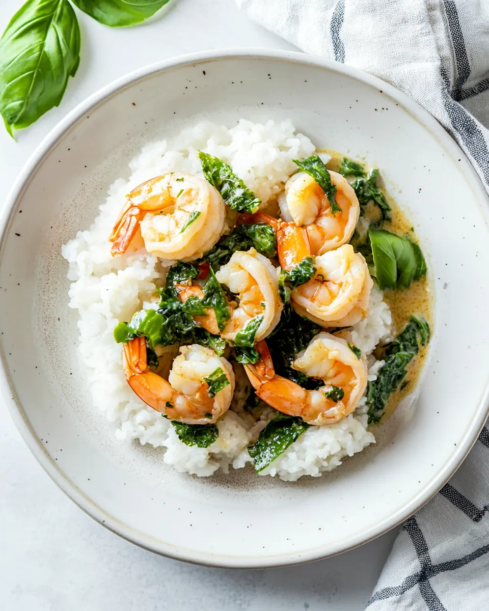 Savory Green Curry Shrimp shot