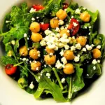 Homemade Green Salad with Chickpeas photo