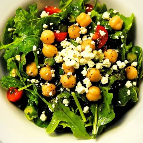 Homemade Green Salad with Chickpeas photo