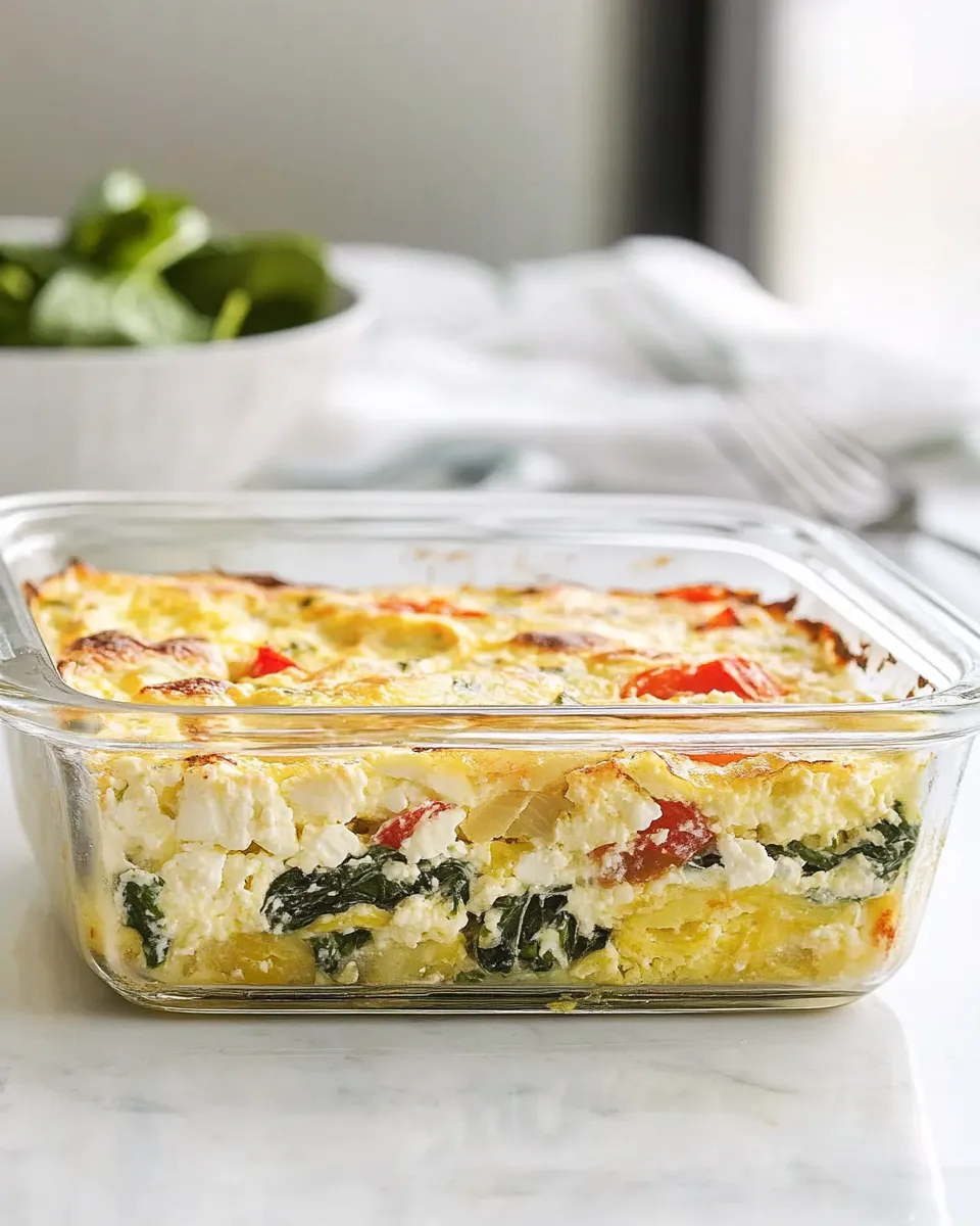 Easy Healthy Breakfast Casserole with Spinach and Feta photo