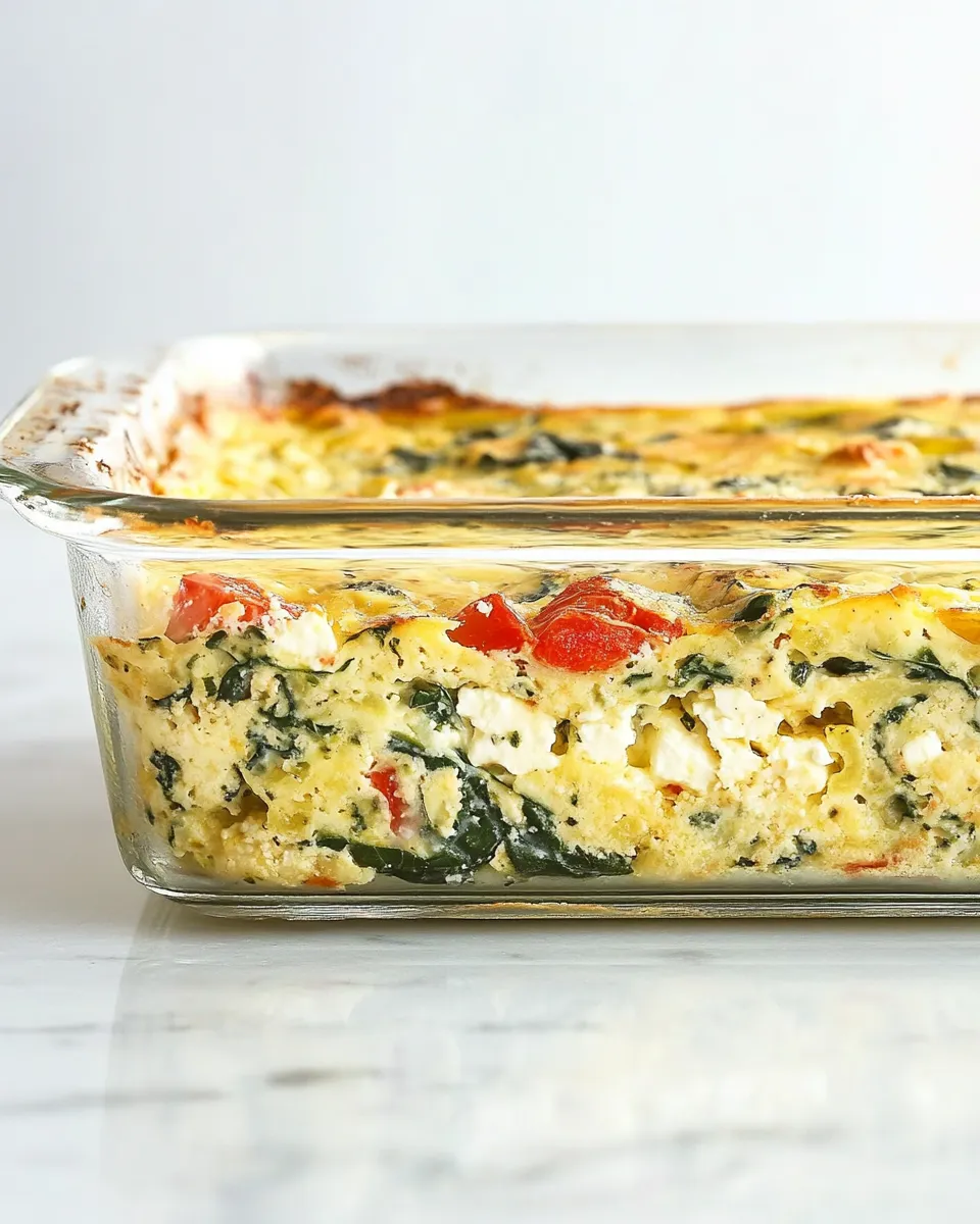 Savory Healthy Breakfast Casserole with Spinach and Feta recipe photo