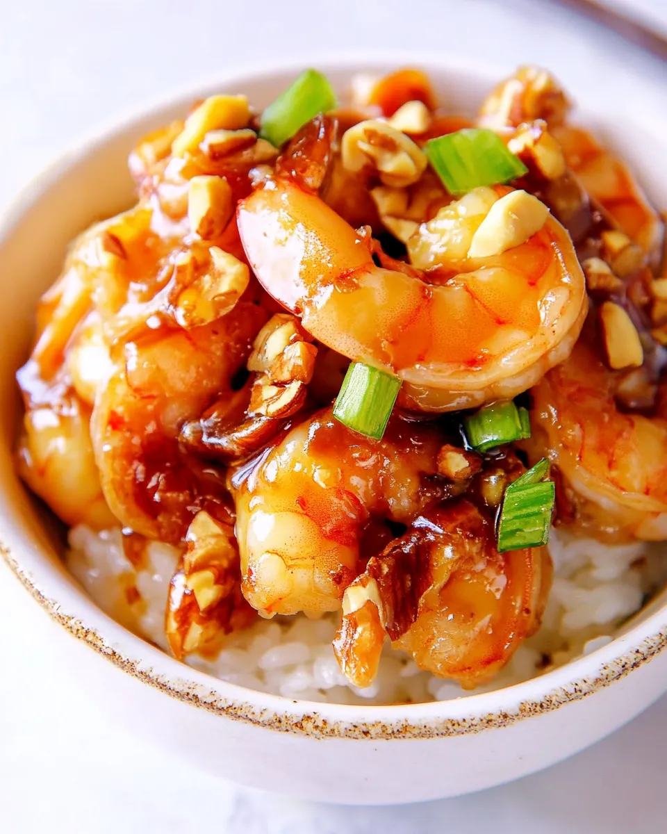 Delicious Healthy Honey Walnut Shrimp shot
