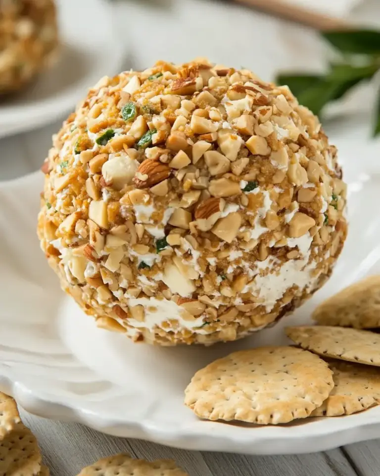 Homemade Cheeseball with Nuts and Crackers photo