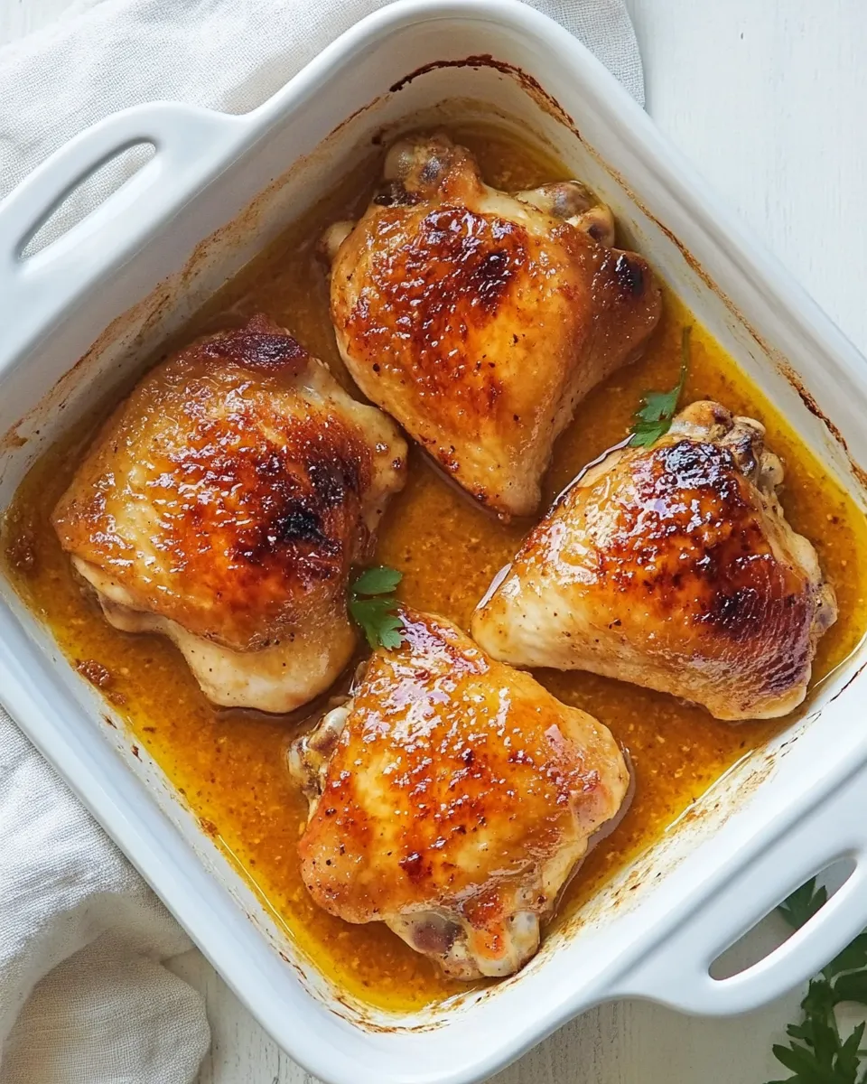 Savory Honey Mustard Chicken Thighs Recipe shot