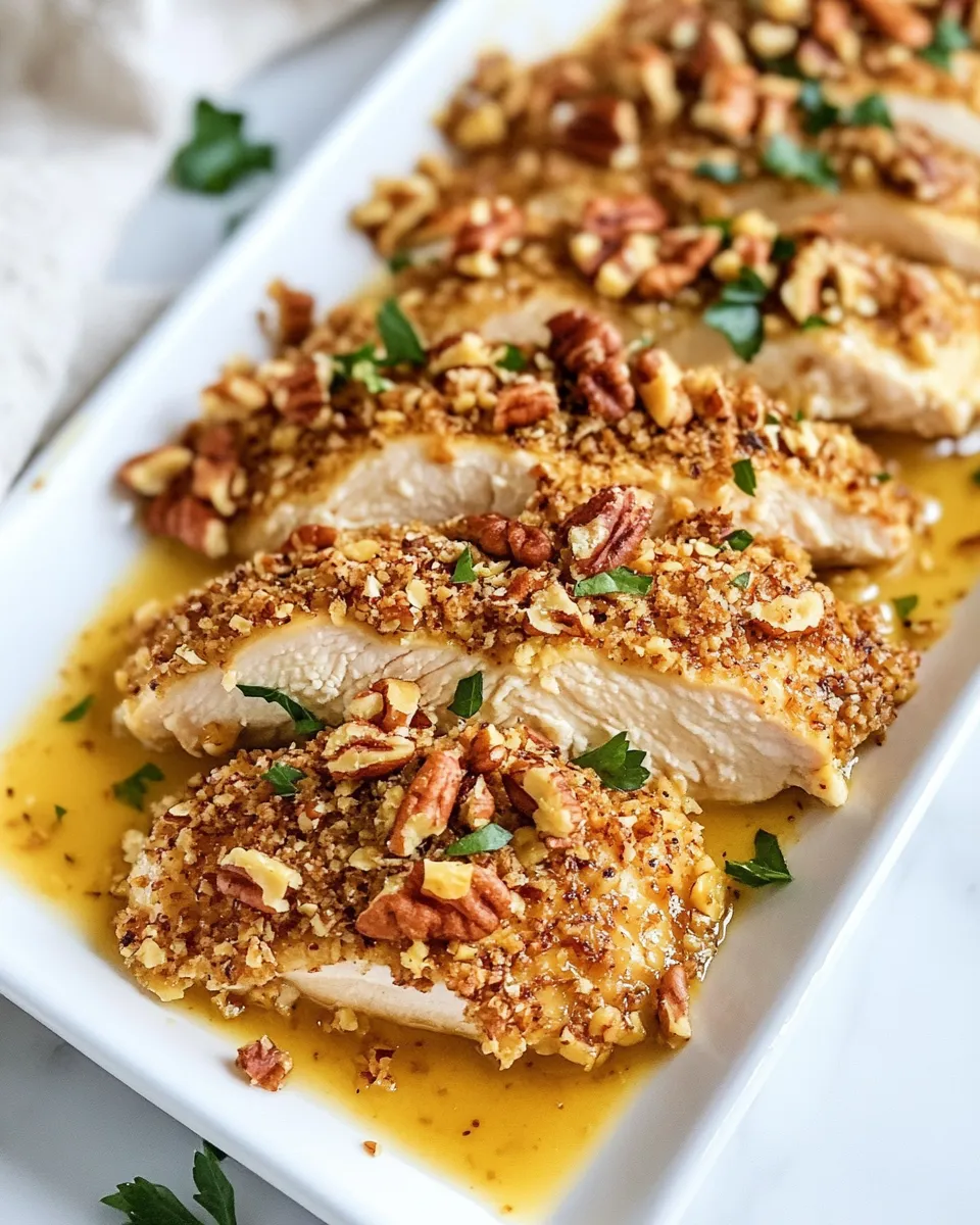 Tasty Honey Mustard Pecan-Crusted Chicken shot