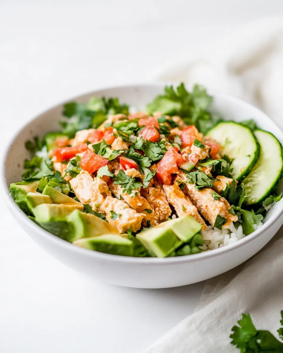 Delicious Hot Honey Chicken Salad shot