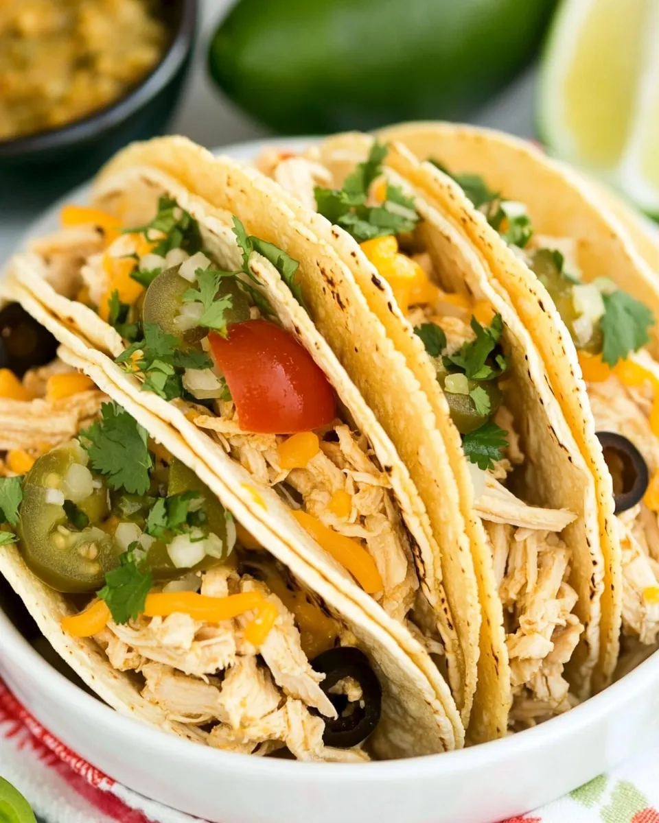 Delicious Instant Pot Cheesy Chicken Tacos image