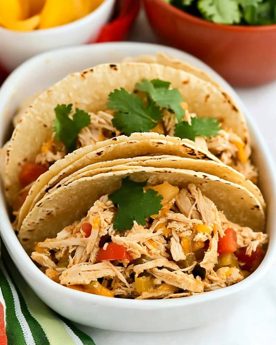 Quick Instant Pot Cheesy Chicken Tacos shot