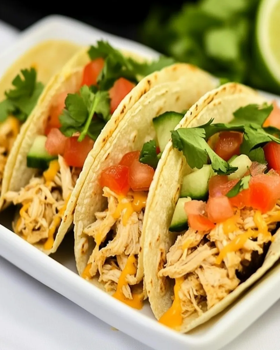 Savory Instant Pot Cheesy Chicken Tacos recipe photo