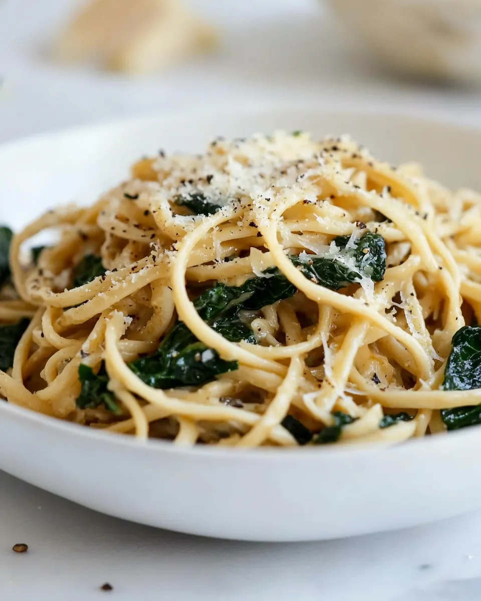 Homemade Kale Cacio e Pepe. dish image