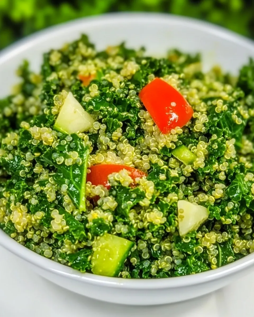 Delicious Kale Salad with Quinoa shot