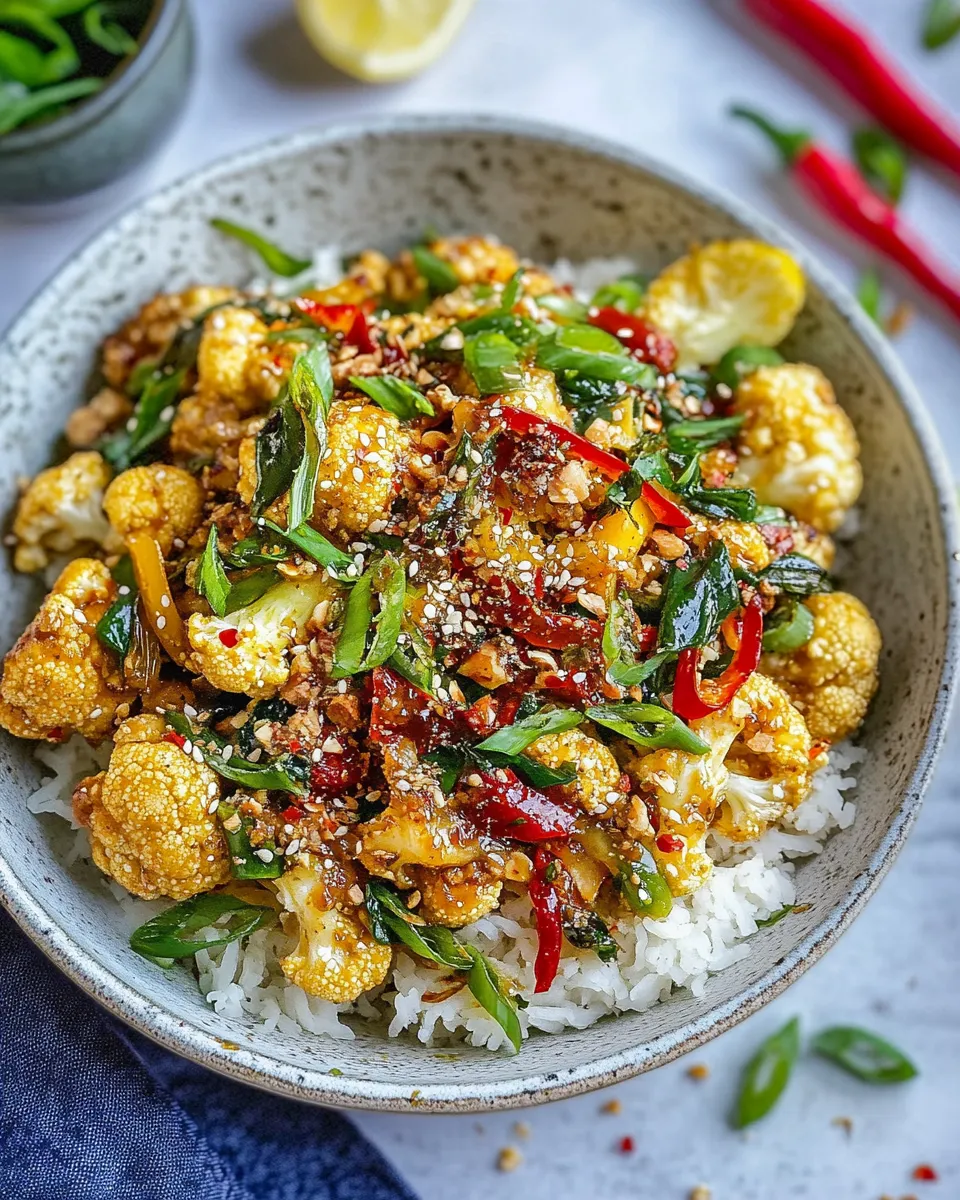 Delicious Kung Pao Cauliflower shot