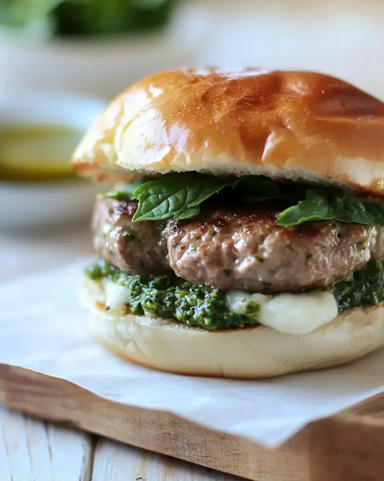 Homemade Lamb Burger Recipe with Mint Pesto photo