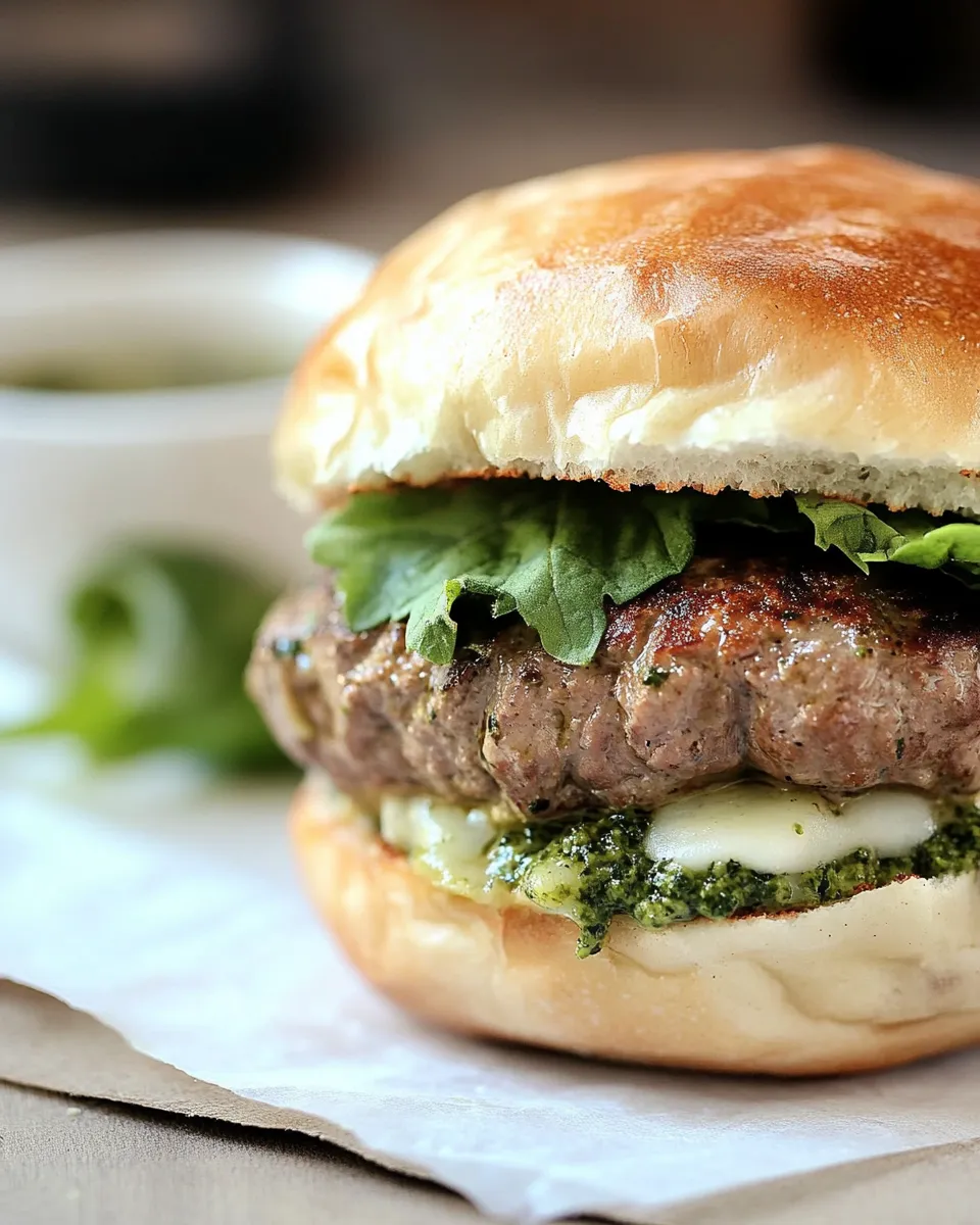 Classic Lamb Burger Recipe with Mint Pesto image