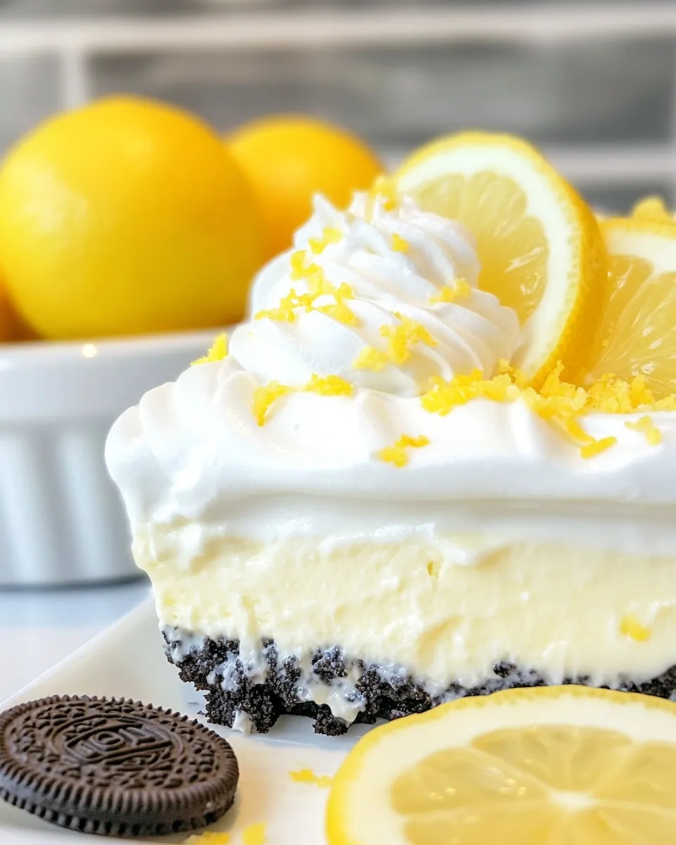 Homemade Lemon Oreo Dessert photo