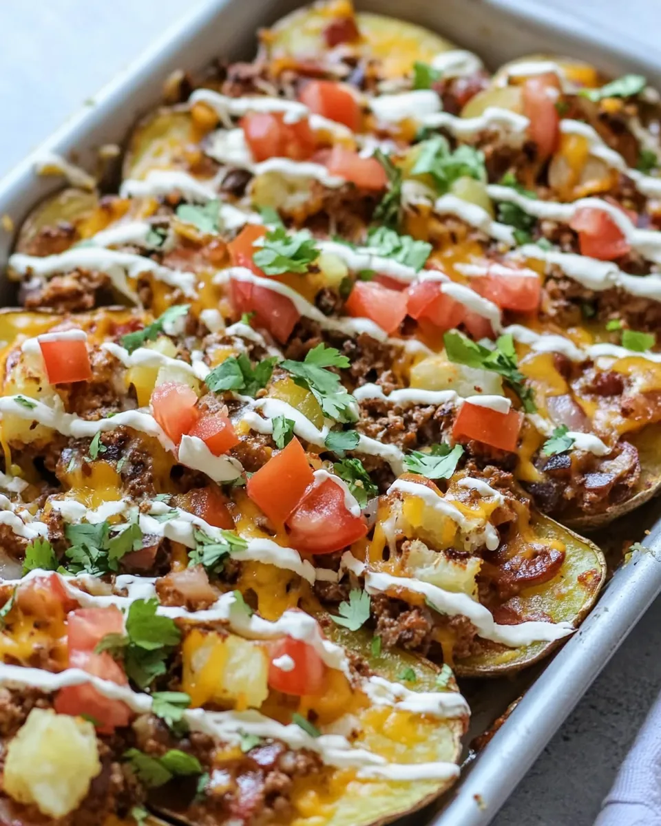 Delicious Loaded Potato Skin Nachos Recipe recipe photo