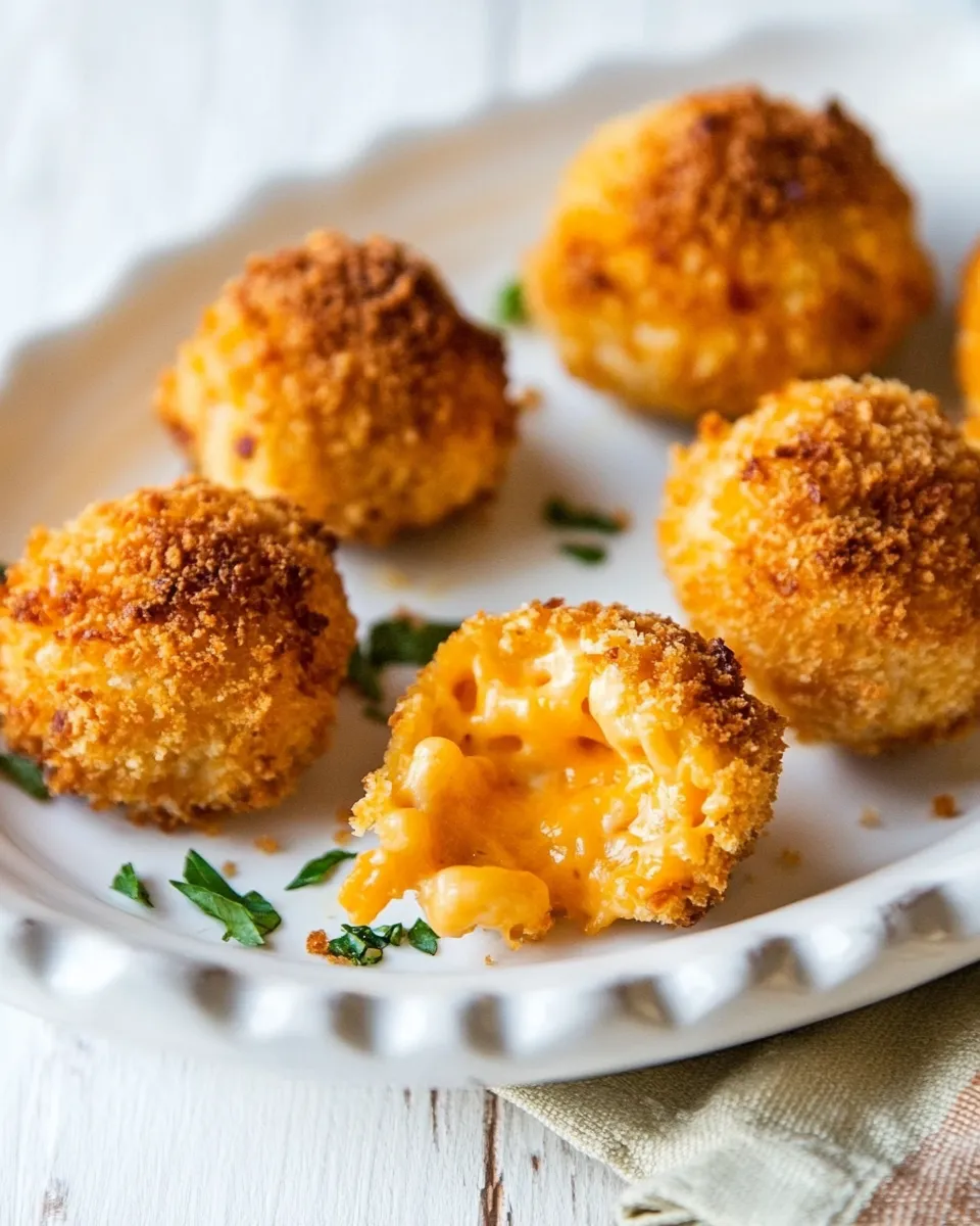 Tasty Macaroni and Cheese Baked Cheese Balls shot