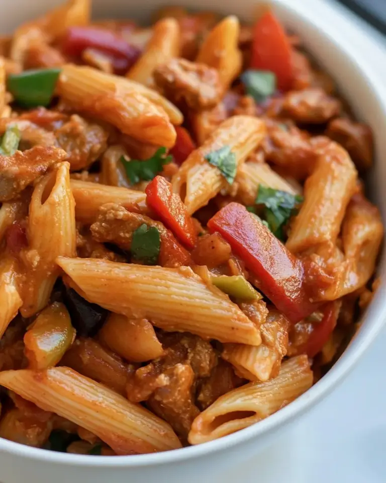 Easy Macro Friendly Cheesy Fajita Pasta photo