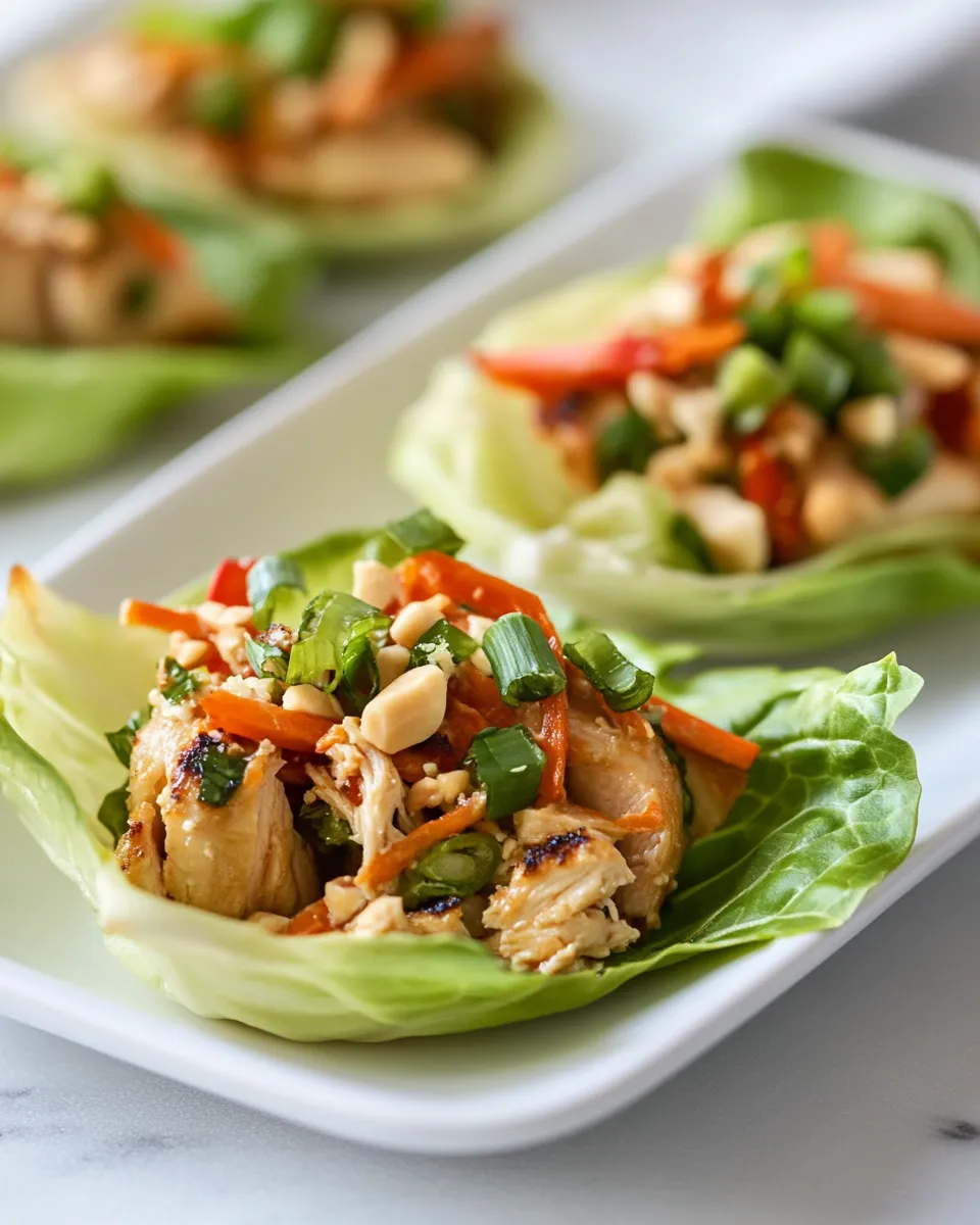 Delicious Macro Friendly Thai Chicken Lettuce Wraps recipe photo